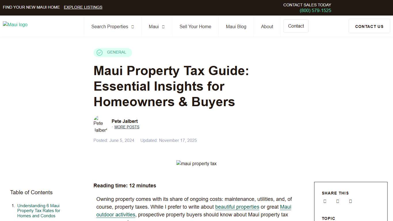Maui Property Tax 2026: Rates, Exemptions & How to Save