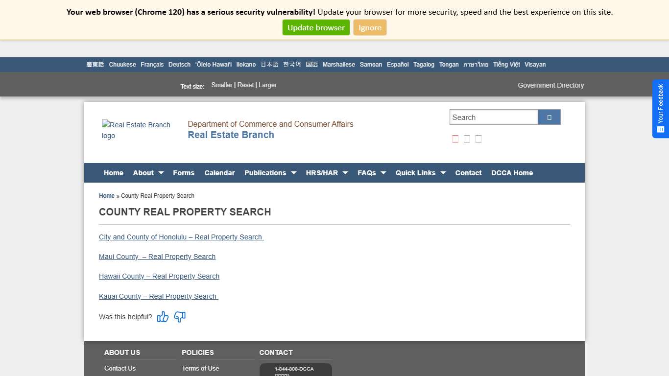 Real Estate Branch | County Real Property Search